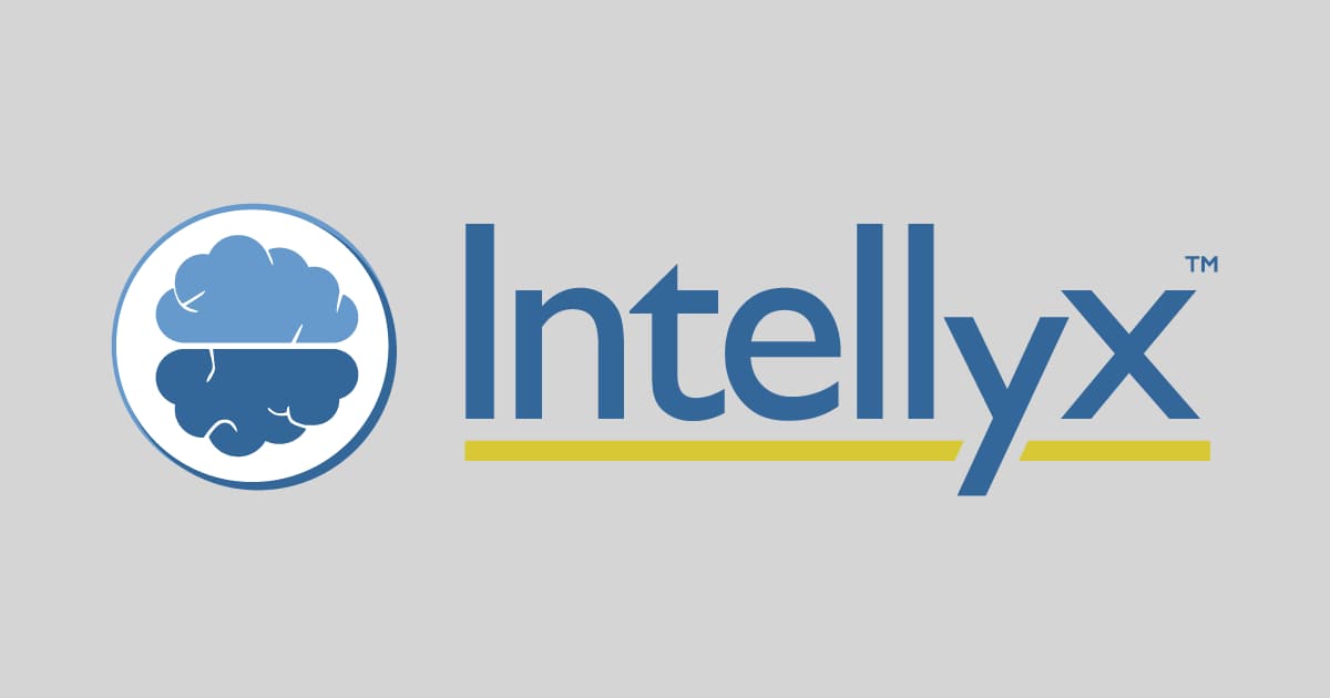 Logo with a stylized blue brain inside a yellow circle on the left and the word Intellyx in bold blue lettering with yellow lines above and below, on a white background.