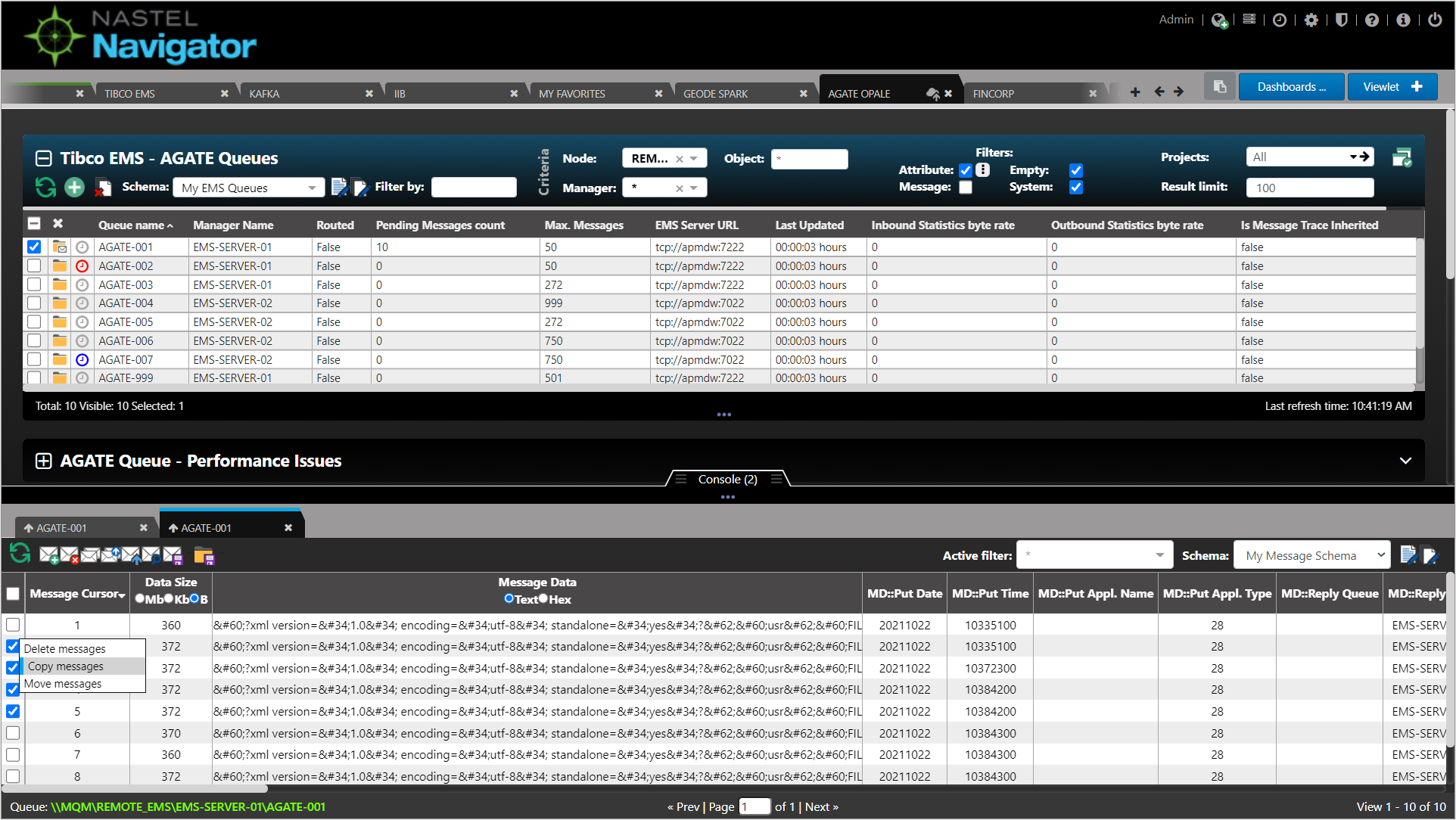 Manage your entire TIBCO EMS estate from a single screen